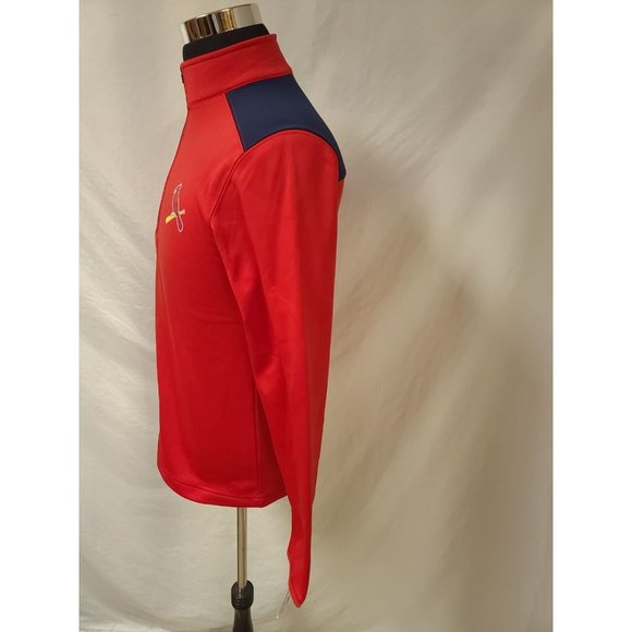 MLB St Louis Cardinals Baseball Mens Small Red 1/4 Zip Pullover Jacket NWT - Picture 9 of 12